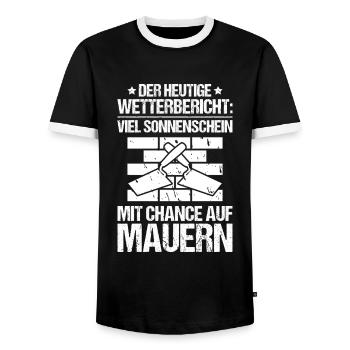 Maurer Maurermeister Mauerwerk Bricklayer Mason - Männer Kontrast-T-Shirt - Schwarz/Weiß - Vorne - AI Model Female 172 light (172cm) & AI Model Male 178 light (178cm)