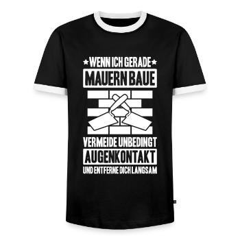 Maurer Maurermeister Mauerwerk Bricklayer Mason - Männer Kontrast-T-Shirt - Schwarz/Weiß - Vorne - AI Model Female 172 light (172cm) & AI Model Male 178 light (178cm)