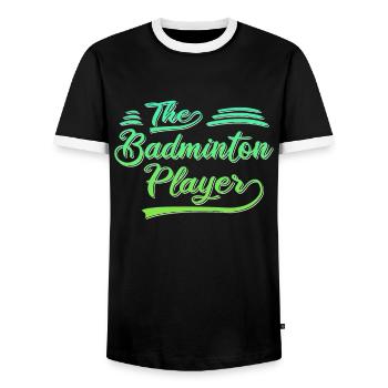 Le joueur de badminton - T-shirt contrasté Homme - noir/blanc - Devant - AI Model Female 172 light (172cm) & AI Model Male 178 light (178cm)