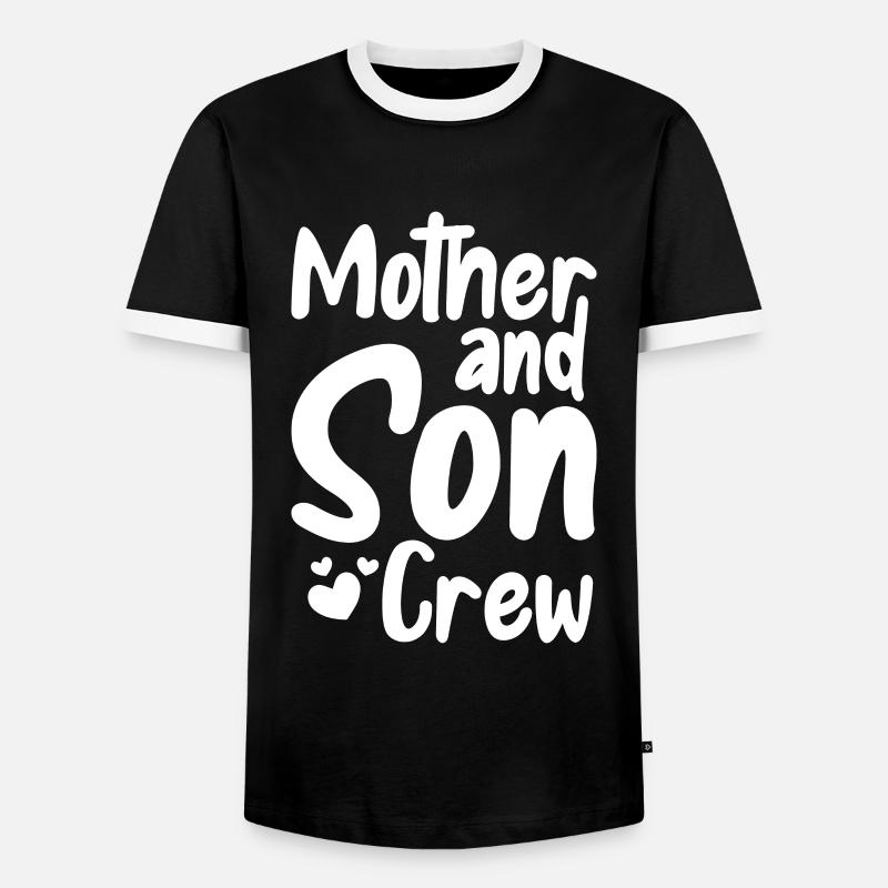 Mama Mutter Sohn - Männer Kontrast-T-Shirt - Schwarz/Weiß