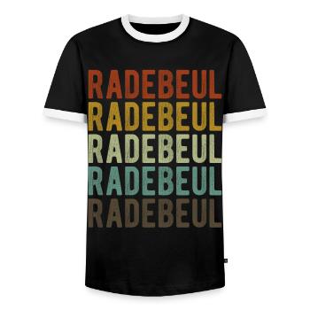 Radebeul Stadt Retro Vintage - Männer Kontrast-T-Shirt - Schwarz/Weiß - Vorne - AI Model Female 172 light (172cm) & AI Model Male 178 light (178cm)