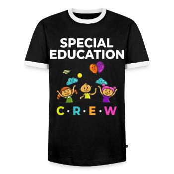 Special education Special education Promoting special needs - Men's Ringer Shirt - black/white - Front - AI Model Female 172 light (172cm) & AI Model Male 178 light (178cm)
