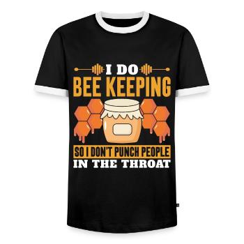 Apiculture I Do Bee Keeping So Apiarist Apiculteur - T-shirt contrasté Homme - noir/blanc - Devant - AI Model Female 172 light (172cm) & AI Model Male 178 light (178cm)