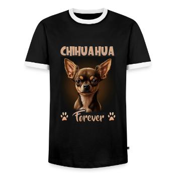 Dog saying Chihuahua design for dog lovers - Men's Ringer Shirt - black/white - Front - AI Model Female 172 light (172cm) & AI Model Male 178 light (178cm)