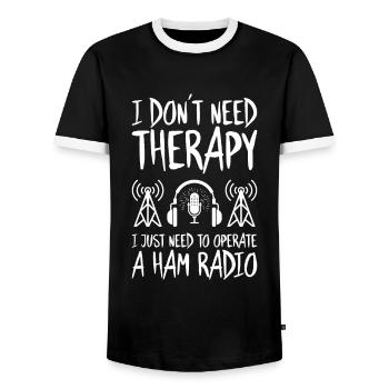 Amateurfunker Amateurfunk Radio Ham Amateur Radio - T-shirt contrasté Homme - noir/blanc - Devant - AI Model Female 172 light (172cm) & AI Model Male 178 light (178cm)