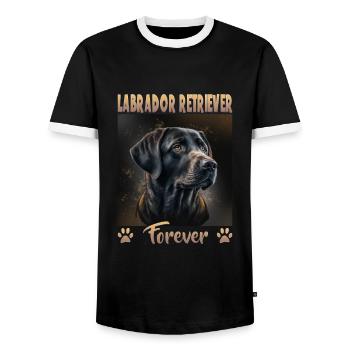 Hunde Spruch Labrador Retriever Design für - Männer Kontrast-T-Shirt - Schwarz/Weiß - Vorne - AI Model Female 172 light (172cm) & AI Model Male 178 light (178cm)