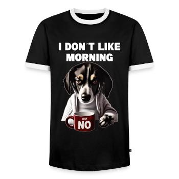 Je n’aime pas le chien grincheux du matin avec - T-shirt contrasté Homme - noir/blanc - Devant - AI Model Female 172 light (172cm) & AI Model Male 178 light (178cm)