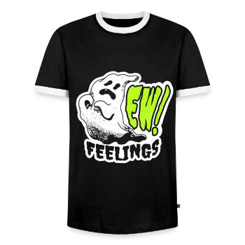 Saint-Valentin - Ew Sentiments - Anti Valentine - T-shirt contrasté Homme - noir/blanc - Devant - AI Model Female 172 light (172cm) & AI Model Male 178 light (178cm)