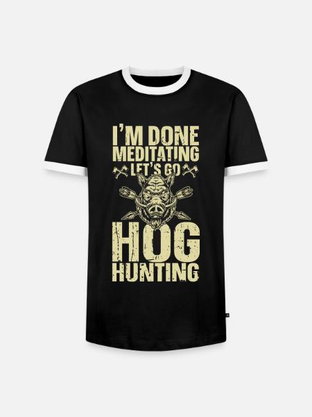 Schweinejagd Jäger Schweinejagd - Männer Kontrast-T-Shirt - Schwarz/Weiß