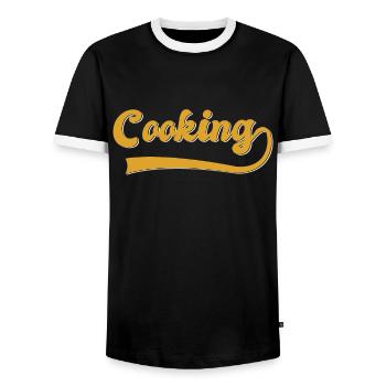Cuire - T-shirt contrasté Homme - noir/blanc - Devant - AI Model Female 172 light (172cm) & AI Model Male 178 light (178cm)