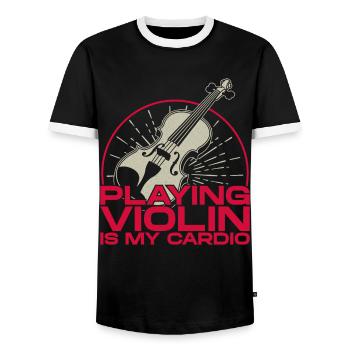 Violin Violinist Playing Violin Is - Männer Kontrast-T-Shirt - Schwarz/Weiß - Vorne - AI Model Female 172 light (172cm) & AI Model Male 178 light (178cm)