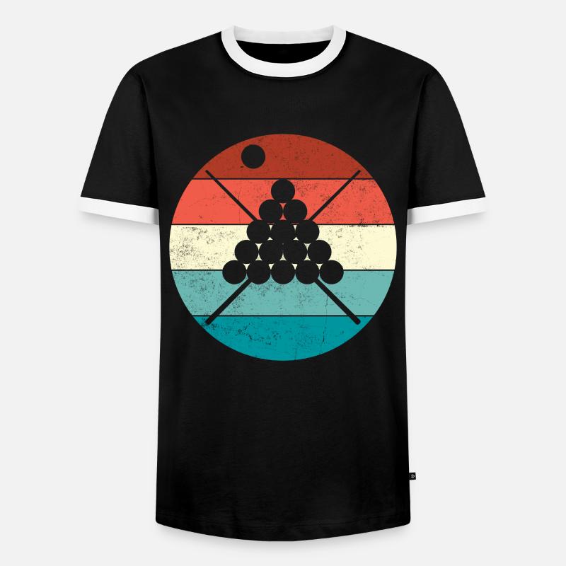 Billard - Männer Kontrast-T-Shirt - Schwarz/Weiß