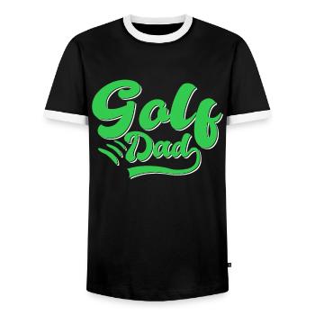 Golf Papa Geschenk - Männer Kontrast-T-Shirt - Schwarz/Weiß - Vorne - AI Model Female 172 light (172cm) & AI Model Male 178 light (178cm)