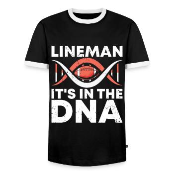 Lineman Joueur de football Offensive Défense - T-shirt contrasté Homme - noir/blanc - Devant - AI Model Female 172 light (172cm) & AI Model Male 178 light (178cm)