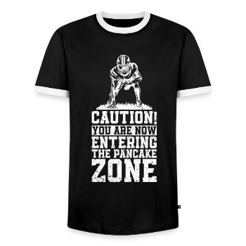 Lineman Joueur de football Offensive Défense - T-shirt contrasté Homme - noir/blanc - Devant - AI Model Female 172 light (172cm) & AI Model Male 178 light (178cm)