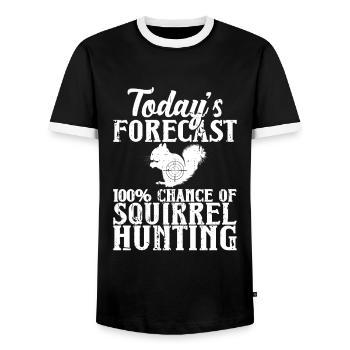 Squirrel hunting - Men's Ringer Shirt - black/white - Front - AI Model Female 172 light (172cm) & AI Model Male 178 light (178cm)