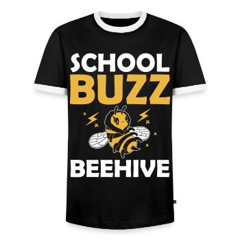 Schule Buzz Beehive Bumble Bee 100 Tage Schulhumor - Männer Kontrast-T-Shirt - Schwarz/Weiß - Vorne - AI Model Female 172 light (172cm) & AI Model Male 178 light (178cm)