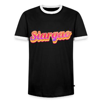 Vintage Philippines Holiday Asia Siargao - T-shirt contrasté Homme - noir/blanc - Devant - AI Model Female 172 light (172cm) & AI Model Male 178 light (178cm)