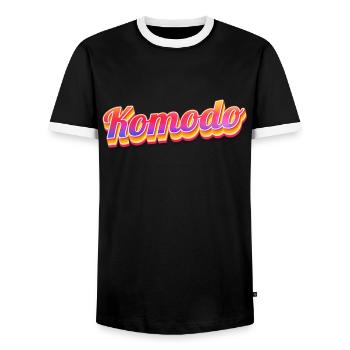 Vintage Indonésie Holiday Travel Asia Komodo - T-shirt contrasté Homme - noir/blanc - Devant - AI Model Female 172 light (172cm) & AI Model Male 178 light (178cm)