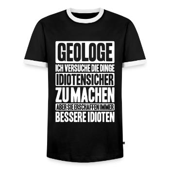 Geologie Geologe Geologist Geology Geologin - Männer Kontrast-T-Shirt - Schwarz/Weiß - Vorne - AI Model Female 172 light (172cm) & AI Model Male 178 light (178cm)