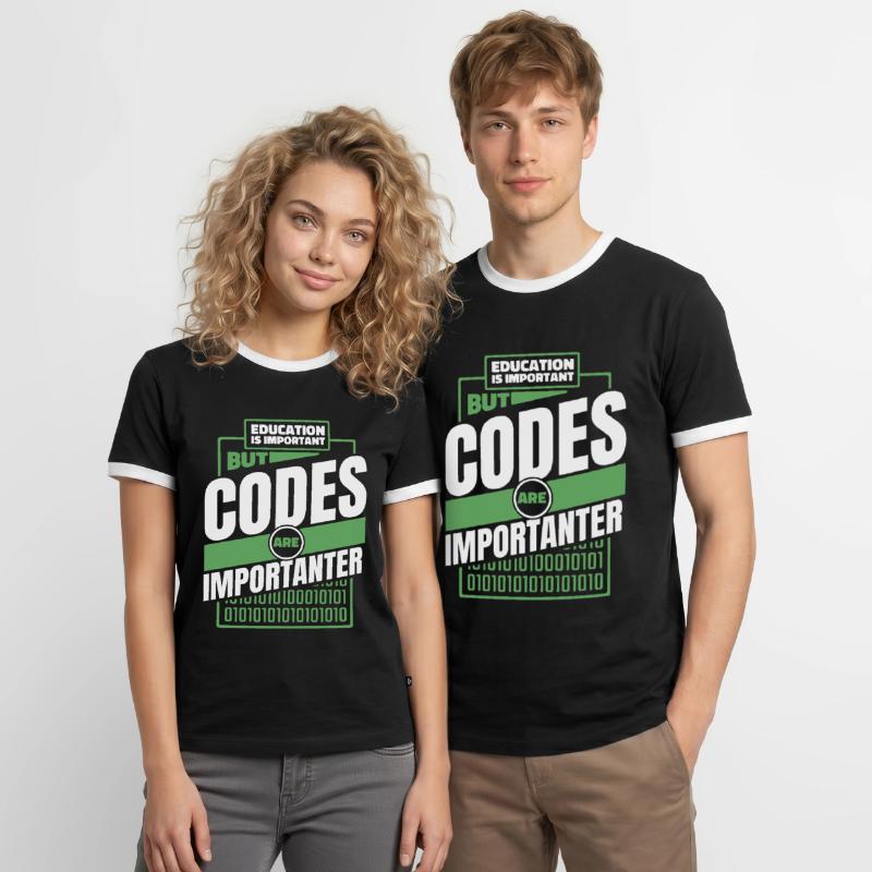 Developer Coder Programmer Funny Men's Ringer Shirt