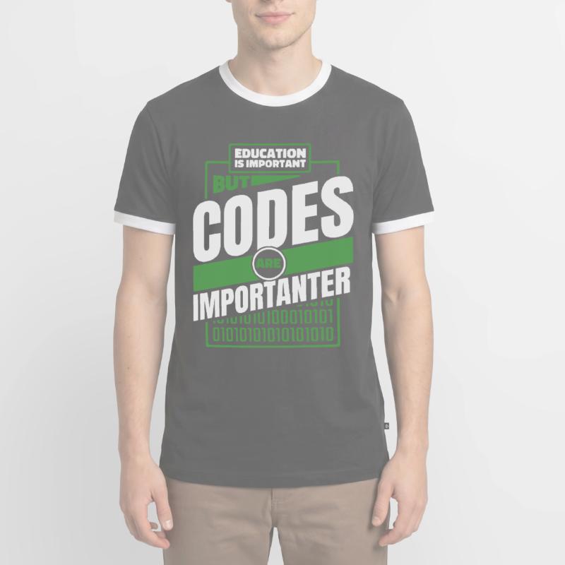 Developer Coder Programmer Funny Men's Ringer Shirt