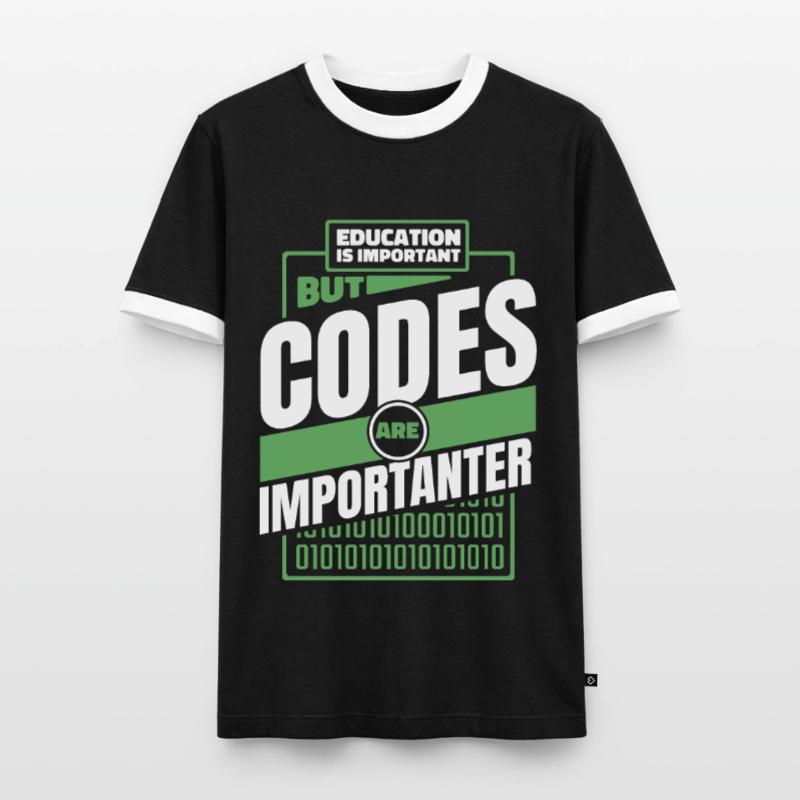 Developer Coder Programmer Funny Men's Ringer Shirt