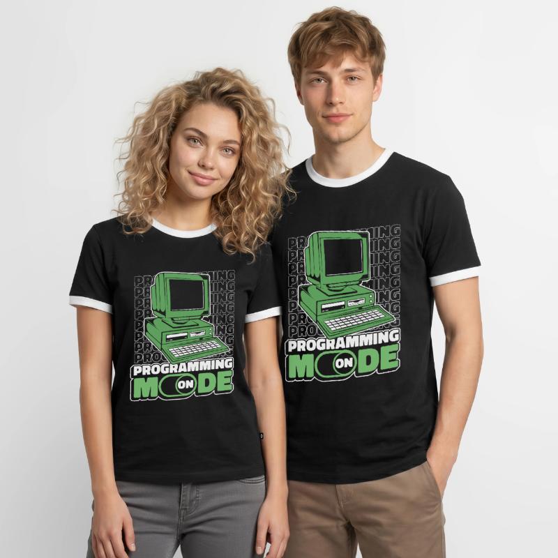 Developer Coder Programmer Computer T-shirt contrasté Homme