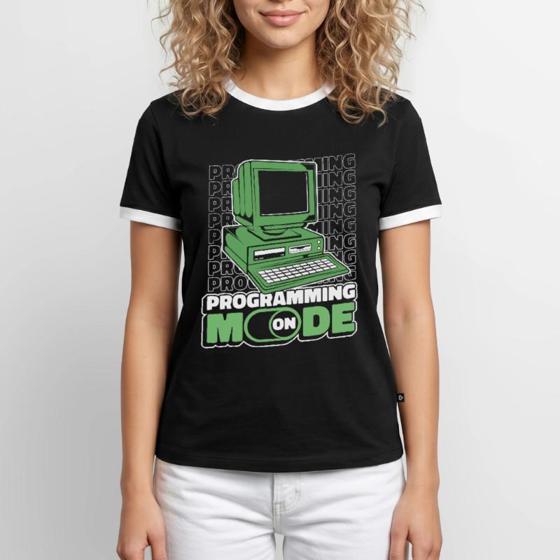 Developer Coder Programmer Computer T-shirt contrasté Homme