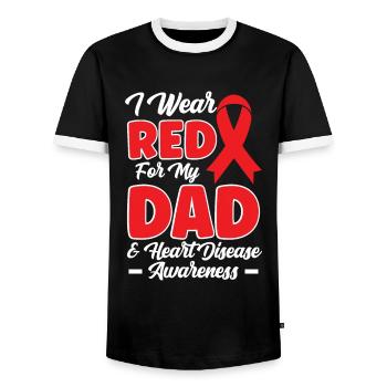 Maladie cardiaque - T-shirt contrasté Homme - noir/blanc - Devant - AI Model Female 172 light (172cm) & AI Model Male 178 light (178cm)