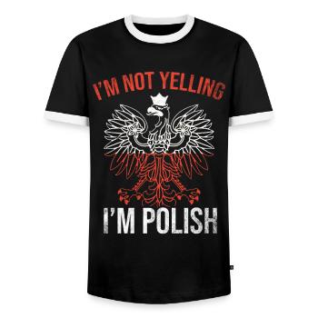 Polen Lustig Polska Polski - Männer Kontrast-T-Shirt - Schwarz/Weiß - Vorne - AI Model Female 172 light (172cm) & AI Model Male 178 light (178cm)