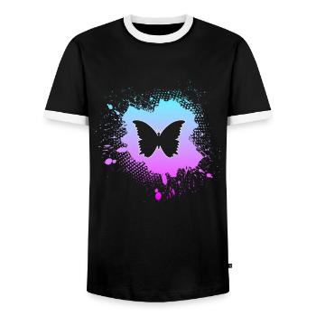 Papillon - T-shirt contrasté Homme - noir/blanc - Devant - AI Model Female 172 light (172cm) & AI Model Male 178 light (178cm)