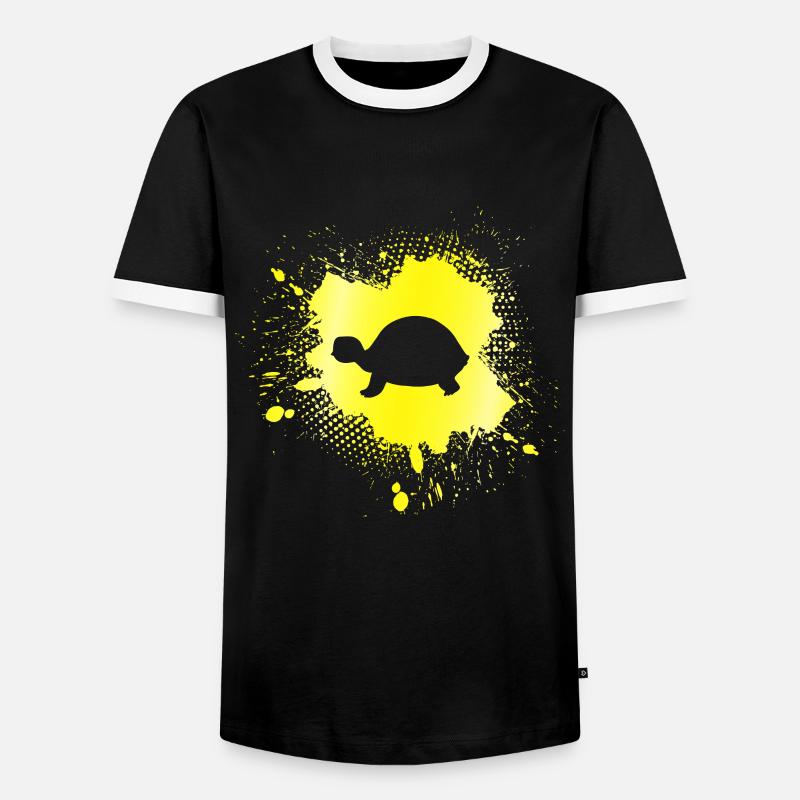 Turtle - Men's Ringer Shirt - black/white