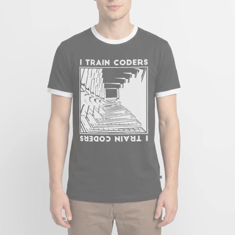 Entwickler Coder Programmierer Rechner Männer Kontrast-T-Shirt