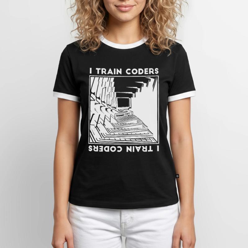 Entwickler Coder Programmierer Rechner Männer Kontrast-T-Shirt