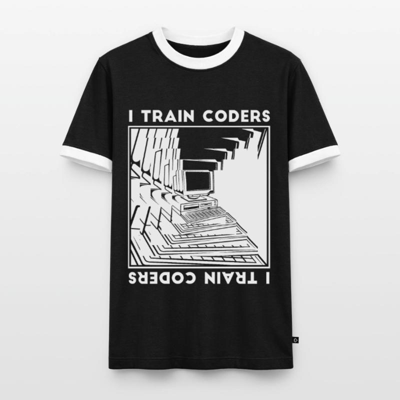 Entwickler Coder Programmierer Rechner Männer Kontrast-T-Shirt