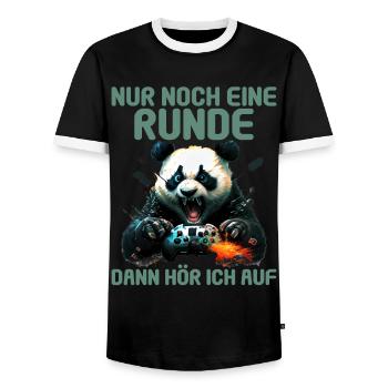 Nur noch eine Runde dann hör ich auf Kinder Gaming - Männer Kontrast-T-Shirt - Schwarz/Weiß - Vorne - AI Model Female 172 light (172cm) & AI Model Male 178 light (178cm)