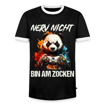 Nur noch eine Runde dann hör ich auf Kinder Gaming - Männer Kontrast-T-Shirt - Schwarz/Weiß - Vorne - AI Model Female 172 light (172cm) & AI Model Male 178 light (178cm)