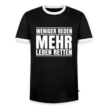 Rettungsschwimmer Wasserrettung Lifesaver - Männer Kontrast-T-Shirt - Schwarz/Weiß - Vorne - AI Model Female 172 light (172cm) & AI Model Male 178 light (178cm)