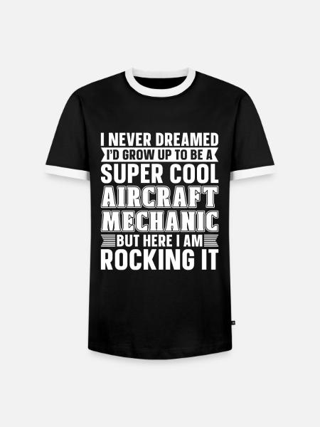 Flugzeug Mechaniker Lustig - Männer Kontrast-T-Shirt - Schwarz/Weiß