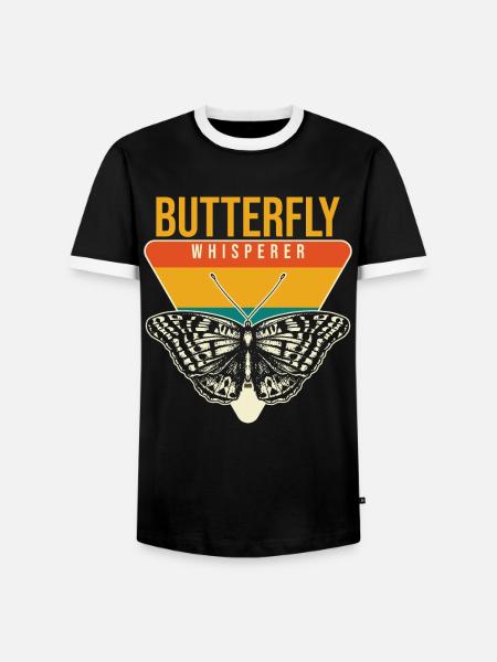 Schmetterlinge Schmetterling Flüsterer - Männer Kontrast-T-Shirt - Schwarz/Weiß