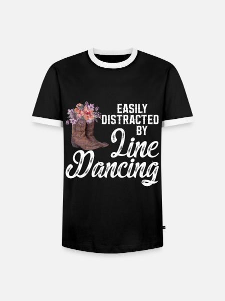 Line Dancing Cowboy Boots Western - Männer Kontrast-T-Shirt - Schwarz/Weiß