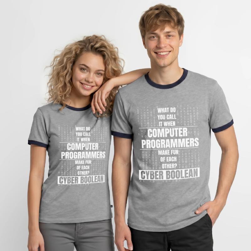 Developer Coder Programmer Funny Men's Ringer Shirt
