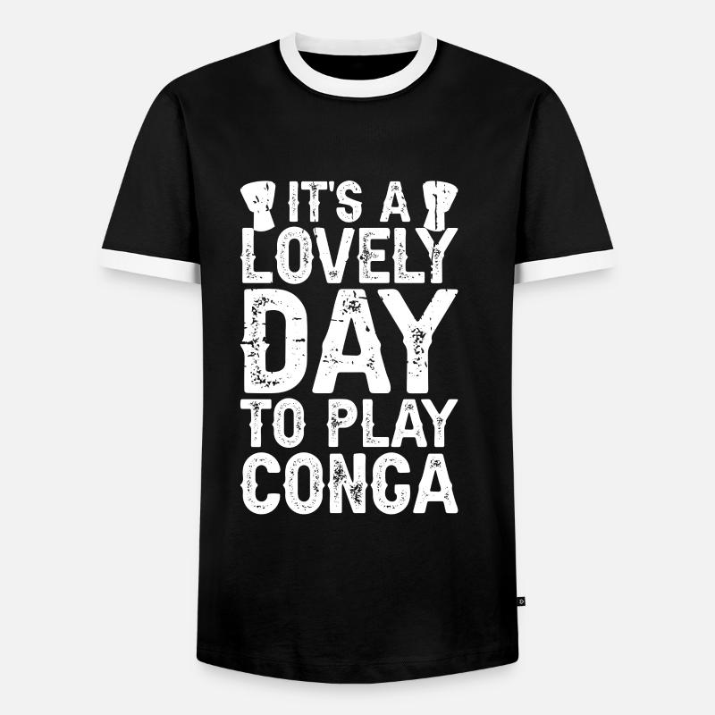 Conga Drum Musician Drumline - Männer Kontrast-T-Shirt - Schwarz/Weiß