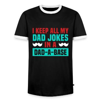 Fête des pères Je garde toutes les blagues de mon père dans un papa-a-base - T-shirt contrasté Homme - noir/blanc - Devant - AI Model Female 172 light (172cm) & AI Model Male 178 light (178cm)