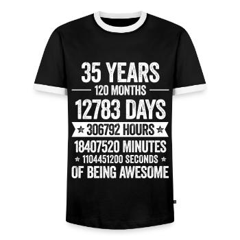 35 ans Décoration Géniale Cadeau d’anniversaire Drôle - T-shirt contrasté Homme - noir/blanc - Devant - AI Model Female 172 light (172cm) & AI Model Male 178 light (178cm)