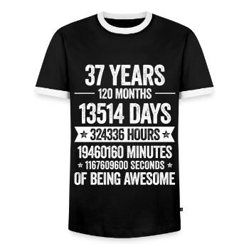 37 ans Décoration géniale cadeau d’anniversaire drôle - T-shirt contrasté Homme - noir/blanc - Devant - AI Model Female 172 light (172cm) & AI Model Male 178 light (178cm)