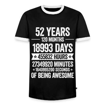 52 ans Décoration Géniale Cadeau d’anniversaire Drôle - T-shirt contrasté Homme - noir/blanc - Devant - AI Model Female 172 light (172cm) & AI Model Male 178 light (178cm)