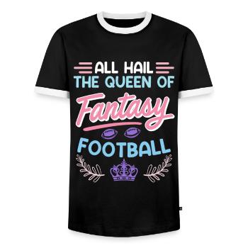 Reine du football Fantasy - T-shirt contrasté Homme - noir/blanc - Devant - AI Model Female 172 light (172cm) & AI Model Male 178 light (178cm)