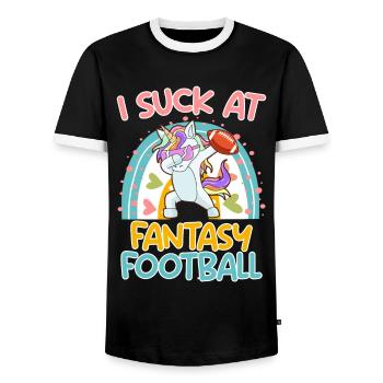 Fantasy Football Loser Je suis nul à Fantasy Football - T-shirt contrasté Homme - noir/blanc - Devant - AI Model Female 172 light (172cm) & AI Model Male 178 light (178cm)